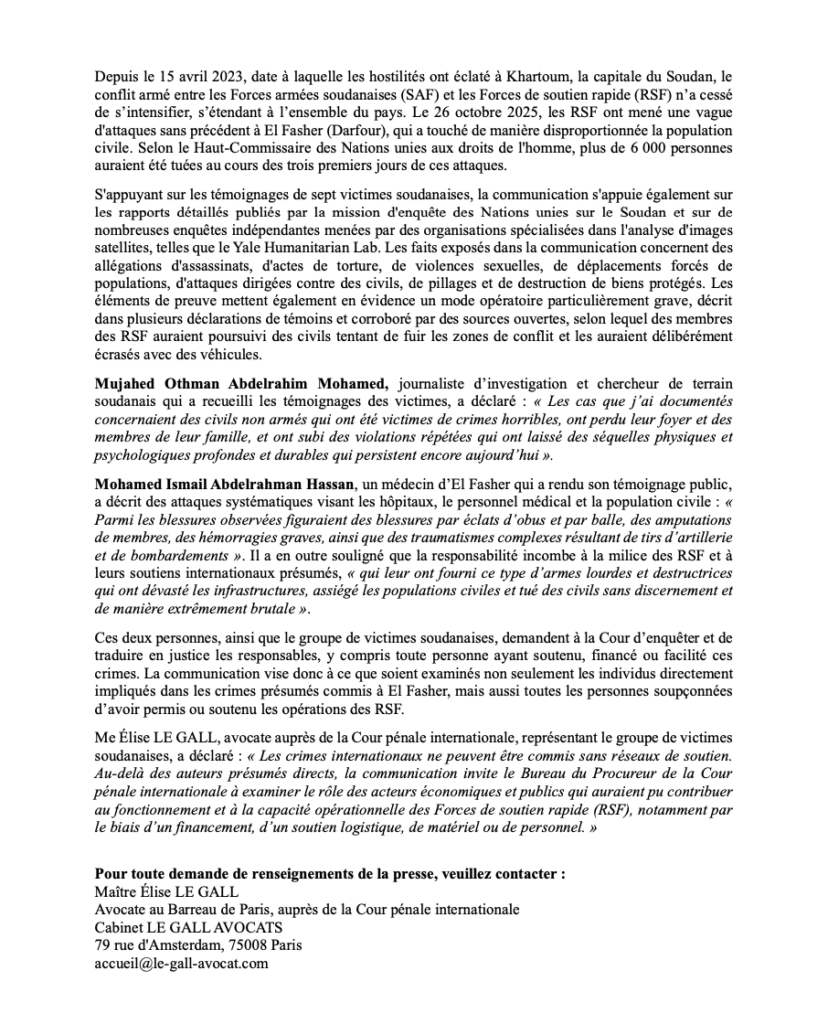 Communiqué de presse